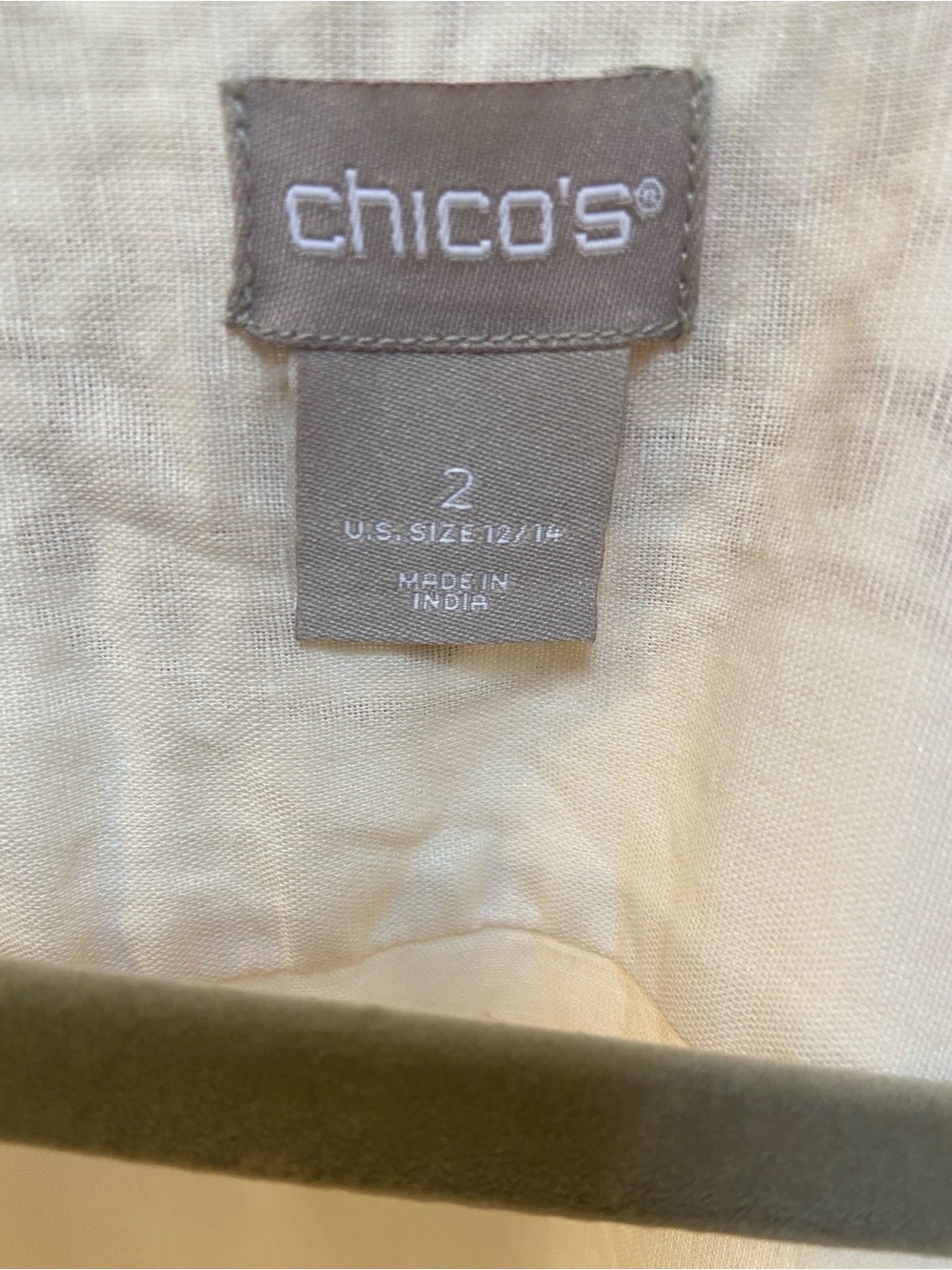 Chico's Ivory Tunic with Tan Embroidered Accents - Picture 7 of 7